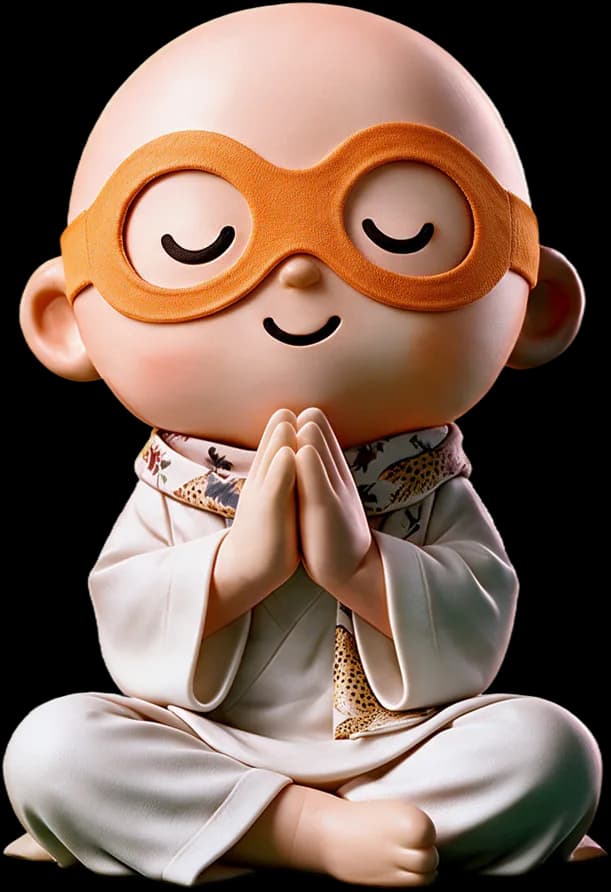 Wize Bud, the InnerWize mascot, meditating with eyes closed